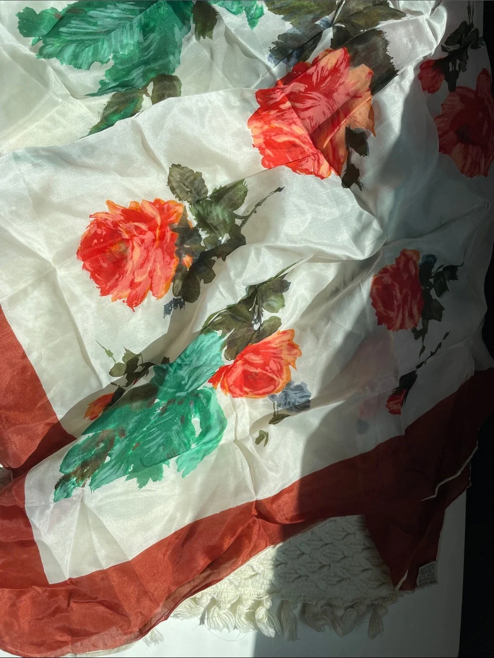 VTG SILK BLEND HANDROLLED SCARF
